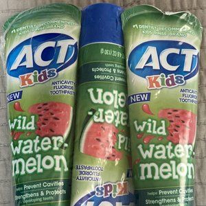 3 Pack Act Kids Anticavity Fluoride Toothpaste Wild Watermelon 4.6 Ounce